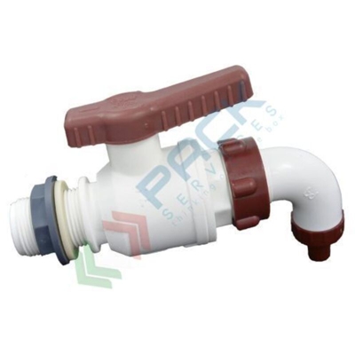 Mobil Plastic - Rubinetto in plastica (PP), 1' pollice, per mastelli e bidoni raccolta dell'acqua piovana