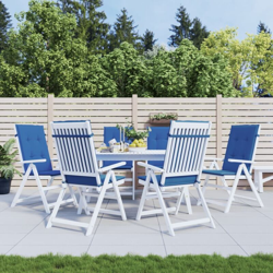 vidaXL Cuscini per Sedie da Giardino 6 pz Blu Reale 120x50x4 cm - Blu en oferta