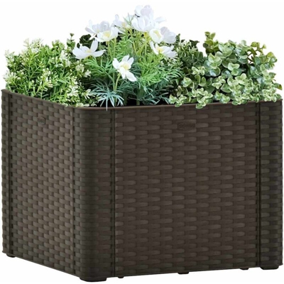 Letto Rialzato da Giardino Sistema Irrigazione Moca 43x43x33 cm - Marrone - Vidaxl