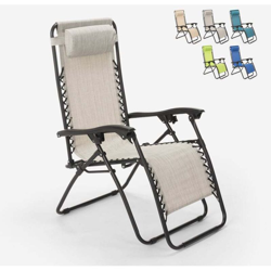 Sedia sdraio spiaggia giardino pieghevole multiposizione Emily Zero Gravity | Grigio precio