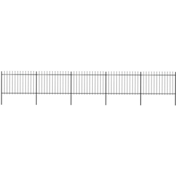 Recinzione Giardino con Punta a Lancia in Acciaio 8,5x1,2m Nera - Nero - Youthup características