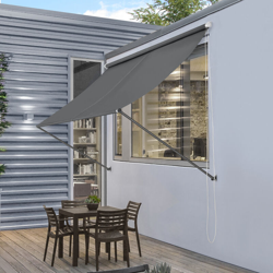 Tenda da sole a parete con catenella - Paravento, parasole - 250 x 120 cm - Grigio en oferta