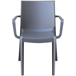 Milani Home - Poltrona Sedia Impilabile In plastica taupe polipropilene Per Giardino Portico Terrazzo, Per Locali, Bar, Ristoranti, Agriturismo, en oferta