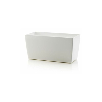 Vaso rettangolare Coimbra Colour da esterno e giardino per fiori e piante. -25 x 13 x H 12.5 cm / Bianco