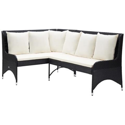 Divani Angolari Da Giardino 2 Pz In Polyrattan Nero