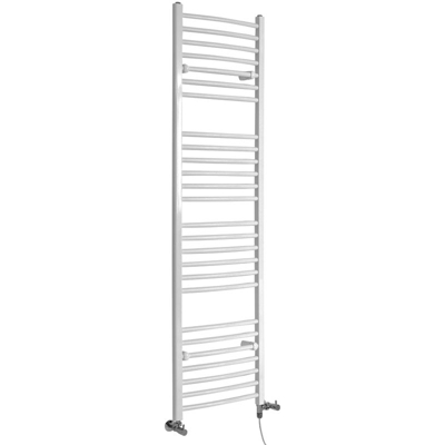 Hudson Reed Ive Scaldasalviette Misto Curvo Moderno - Termoarredo Bagno a Scaletta Bianco - Design Elettrico & Idraulico - 893W - 1800 x 500mm