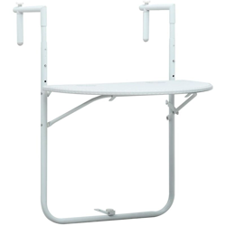 Tavolo da Balcone Pensile 60x64x83,5cm Plastica Rattan Bianco - Bianco - Vidaxl en oferta