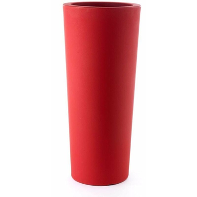 Vaso cilindro Schio Cono Essential in resina da giardino per fiori e piante. -145 cm / Rosso Cardinale