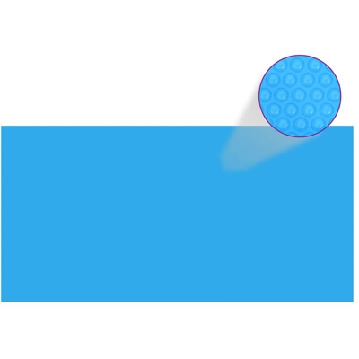 Telo Solare Copripiscina Copertura Rettangolare PE 732 x 366 cm Blu - Blu