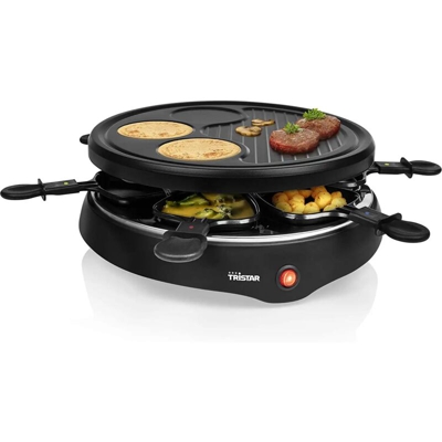 Lgvshopping - Raclette Tonda Ra-2998 Grill Multifunzione 6 Padelline Piastra Elettrica 800W