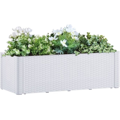 Letto Rialzato da Giardino con Sistema Irrigazione Bianco - Bianco - Youthup