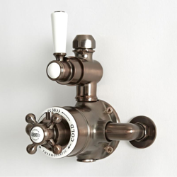 Hudson Reed Elizabeth Miscelatore Doccia ad 1 Via - Design Tradizionale Esterno - Ottone Solido Color Bronzo Brunito e Bianco - 202 x 150 x 148mm características