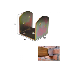 STAFFA SUPPORTO ACCIAIO TROPICALIZZATO X TRAVI LEGNO INCLINATE AD U 120x120x125 precio