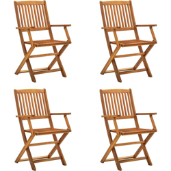 YOUTHUP Sedie da Giardino Pieghevoli 4 pz in Legno Massello d'Acacia - Marrone en oferta