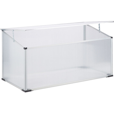 Relaxdays - Mini Serra in Alluminio, Sistema in Incastro, Semi oscurante Protezione da Raggi UV, 100x50x50 cm, Trasparente