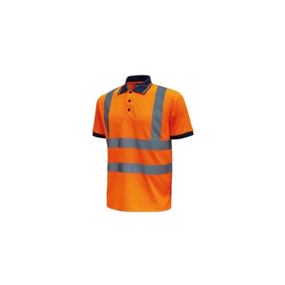 Polo mc strisce riflettenti applicate FOG orange fluo (S) - U Power