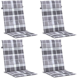 vidaXL Cuscini per Sedie da Giardino 4 pz Grigi a Quadri 120x50x4 cm - Multicolore precio