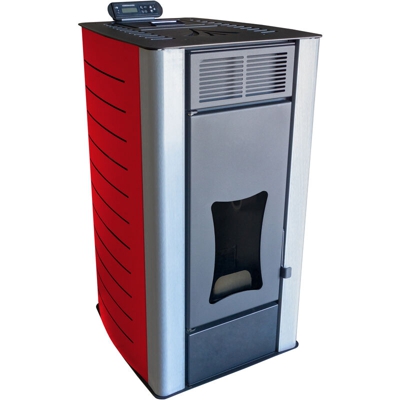 Stufa a pellet Nemaxx PW18-RD scambiatore di calore ad acqua da 18 kW per 40 kg di pellet di legno
