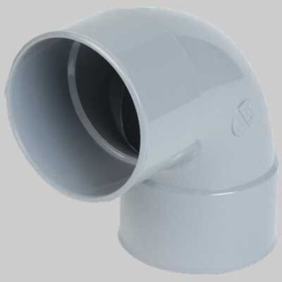 PVC grigio a gomito FF 87°30 - Ø 32 mm - doppio tronchetto -CF88