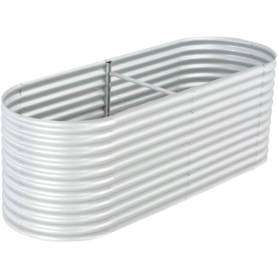 Letto Rialzato Giardino 240x80x81 cm in Acciaio Zincato Argento