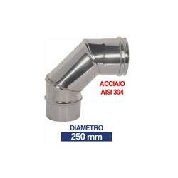 Marca - CURVA INOX CHIUSA GOMITO 90° PER CANNA FUMARIA TUBI STUFA PELLET CAMINO (24429V) 250 (19869) en oferta