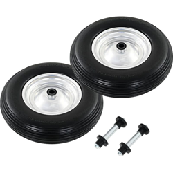 YOUTHUP Ruote per Carriola 2 pz con Asse in PU Solido 4.00-8 390 mm - Nero precio