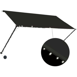 Tenda da Sole Retrattile con LED 250x150 cm Antracite - Grigio - Vidaxl en oferta