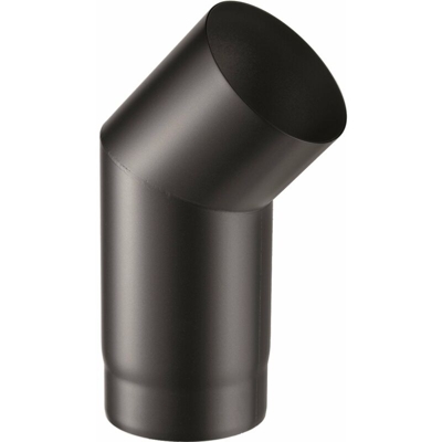 Curva a gomito per canna fumaria stufa a legna in acciaio nero da 2 mm -Ø 130 mm / 45°