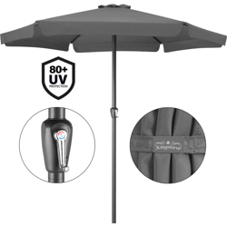Ombrellone da giardino a manovella Ø330cm terrazzo protezione UV 50+ ombrelloni spiaggia parasole Antracite en oferta
