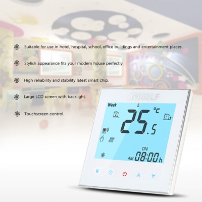 Anself regolatore mobile computer temperatura controllata wireless WIFI BHT-1000-I-WIFI riscaldamento elettrico bianco