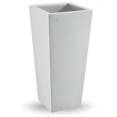 Cache pot quadrato in resina 'Genesis' h. 70 cm. Bianco