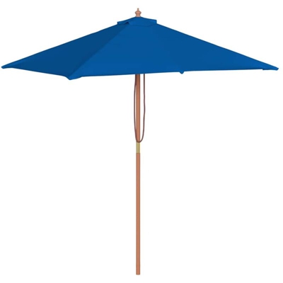 Ombrellone da Esterni con Palo in Legno 150x200 cm Blu - Blu - Vidaxl