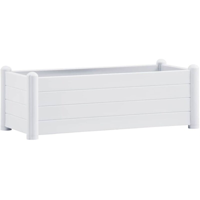 Letto Rialzato da Giardino in PP Bianco 100x43x35 cm - Bianco - Vidaxl