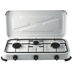 Fornello a gas bianco a 3 fuochi características