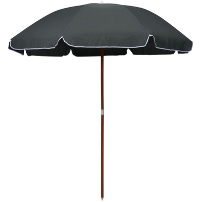 Ombrellone con Palo in Acciaio 240 cm Antracite - Antracite - Vidaxl