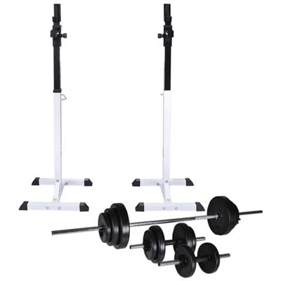 Stazione Per Squat Con Bilanciere E Set Di Manubri Da 30,5 Kg