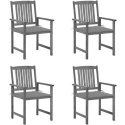 Sedie da Regista con Cuscini 4 pz in Massello di Acacia Grigio - Grigio - Vidaxl en oferta