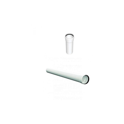 TUBO IN ALLUMINIO BIANCO CANNA FUMARIA diam. 80 mm 0.50 mt - Stabile