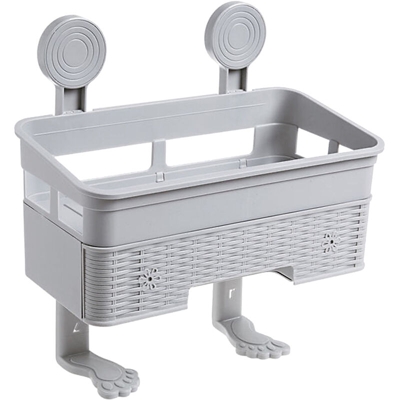 Portaoggetti da bagno Portaoggetti da parete Portaoggetti adesivo con cassetto per bagno di casa Toilette Doccia Cucina Ripostiglio,Grigio