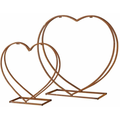 Set di 2 ripiani stufa fuoco camino legna deposito ferro acciaio inox decorazione cuore design stand