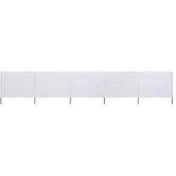Paravento a 5 Pannelli in Tessuto 600x120 cm Bianco Sabbia - Bianco - Vidaxl características