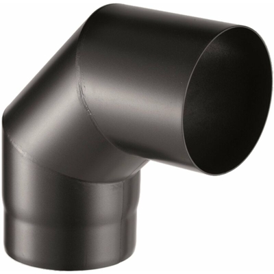 Curva a gomito per canna fumaria stufa a legna in acciaio nero da 2 mm -Ø 150 mm / 90°
