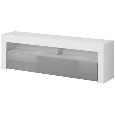 Mobile Tv Moderno Ed Elegante Nuntak 2 Bianco / grigio Lucido 140cm