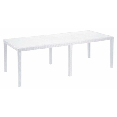 Dmora Tavolo rettangolare allungabile da esterno, Made in Italy, 150 x 72 x 90 cm (allungabile fino a 220 cm), color Bianco