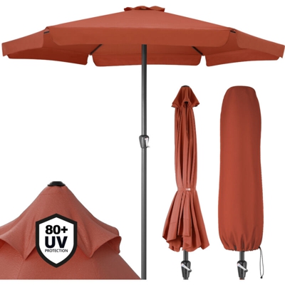 Ombrellone da giardino ombrelloni a manovella Ø330cm terrazzo terracotta (de)