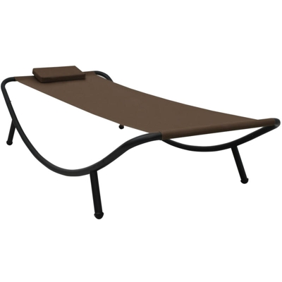 Lettino da Giardino Marrone 200x90 cm in Acciaio