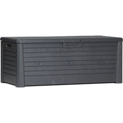 Baule da esterni Florida con seduta, 550L, Effetto legno, Antracite, Dim ext cm 148x72x60h precio