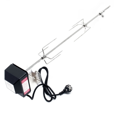 Wiltec - Girarrosto da barbecue 70cm acciaio inossidabile 2 forchettoni Utensile da spiedo