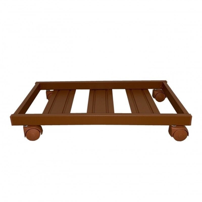 Carrello sottovaso rettangolare con ruote cm. 60 ALLUMINIO