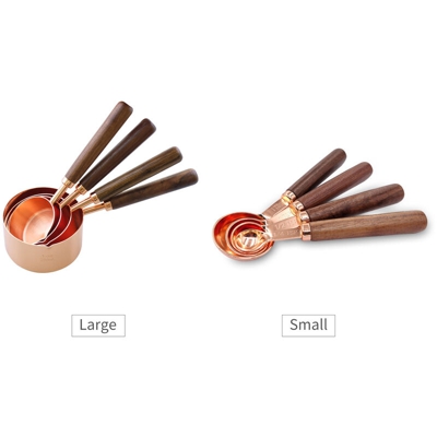 Set di cucchiai dosatori da 4 pezzi per ingredienti secchi e liquidi Utensili da forno Set di pentole resistenti al calore in silicone in acciaio